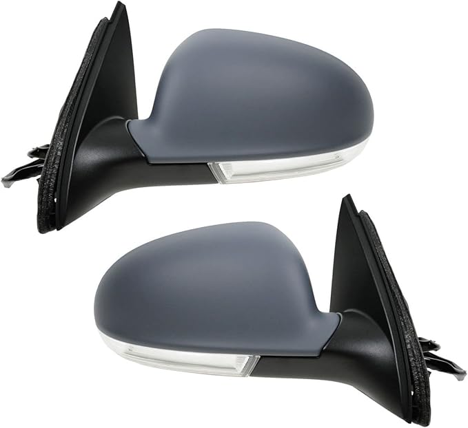 TRQ 2 Piece Driver and Passenger Side Mirror Assembly Set Electric Adjustment Heated No Memory Black Compatible with 2005-201