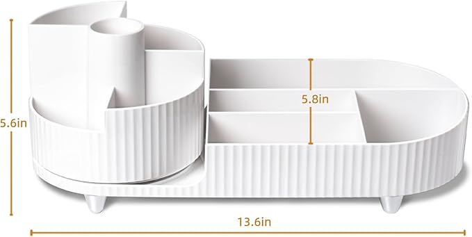Booklov Roating Makeup Caddy Organizer for Vanity, Large Capacity Cosmetic Display Case, Clear Acrylic Countertop Beauty Stor