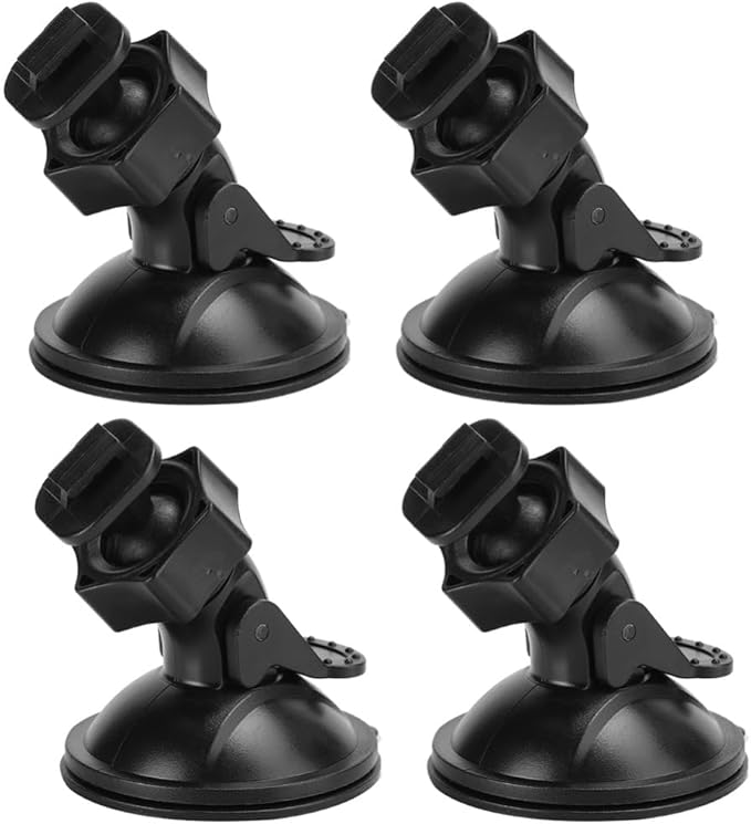 Universal Car Dash Cam Mount - Vacuum Suction Cup Holder with 4 Interchangeable Heads for GPS Navigation and Dashboard Recorder(Buckle w/o CardPos)