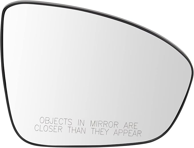 TRQ Passenger Side Door Mirror Glass Non-Heated Snap On Clear Compatible with 2019-2023 Nissan Altima NI1325141