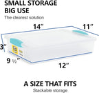 Tribello Plastic Storage Containers With Lids For Organizing, 6 Quarts - (Large - 14 x 11 x 3)