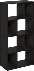 Furinno DALY Book Shelf, 8-Cube Bookshelf, Cube Storage Organizer Bookcase with Irregular Compartments, 11.7 x 23.6 x 49, for