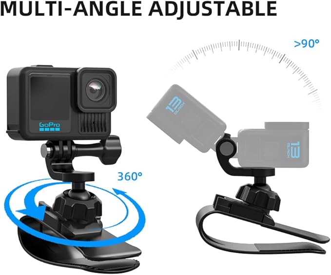 Car Sun Visor Mount VLOG/Video Holder, Quick Clip Mount for Car Sun Visor Compatible with DJI Action 6/5 Pro/ 4/3, GoPro Hero 13/12/11/10, Insta360, AKASO and More