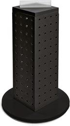 Azar 700220-BLK Pegboard 4-Sided Revolving Counter Display, Black Solid Color