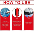 Luvio Car Glass Oil Film Remover with Cleaning Brush and Anti Fog Spray, Hydrophobic Rain Repellent for Windshield, Long Last