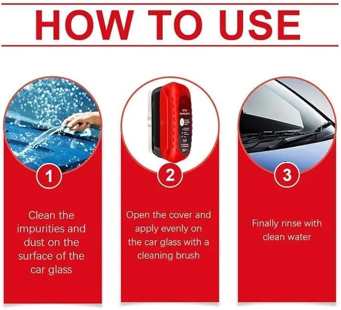 Luvio Car Glass Oil Film Remover with Cleaning Brush and Anti Fog Spray, Hydrophobic Rain Repellent for Windshield, Long Last