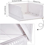 yazi Stackable Storage Bins,8 Pack Foldable Plastic Wardrobe Clothes Organizer Drawer Shelf Storage Basket Container Plastic 