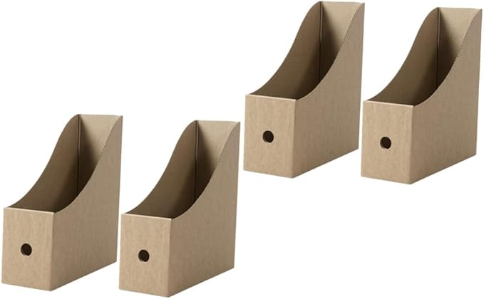 4pcs Lightweight Paper File Storage Boxes Desktop Document Organizers Bookcase Folder Holders for Office Desk Practical Stora