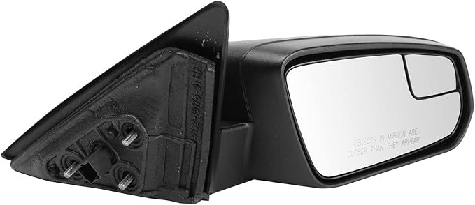 TRQ Power Side Mirror Set with Spotter Glass Textured Black Driver & Passenger Side Compatible with 2013-2014 Ford Mustang FO