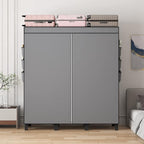 Portable Closet, 51.18" Large Capacity Clothing Storage Organizer with 3 Hanging Rods 6 Shelves 18 Side Pockets, Dustproof St