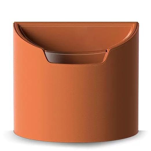 Leakproof Car Trash Can, Mini Car Trash Bin with Removable Liner, Waterproof Automotive Garbage Can for SUV, Truck, Vehicle, Home, Office, Multipurpose, Easy to Clean, Orange