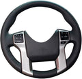 Eiseng DIY Stitch Steering Wheel Cover for Toyota Tacoma 2012-2023 / Tundra Sequoia 2010-2022 / 4Runner 2010-2024 Sew Microfiber Leather Interior Accessories (Black Thread)