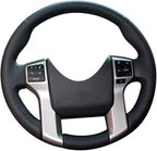 Eiseng DIY Stitch Steering Wheel Cover for Toyota Tacoma 2012-2023 / Tundra Sequoia 2010-2022 / 4Runner 2010-2024 Sew Microfiber Leather Interior Accessories (Black Thread)