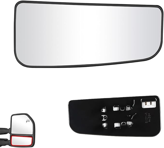 Senzeal Passenger Side Heated Lower Mirror Glass Replacement for Ford F150 Truck 2015-2020 Ford F250 F350 Super Duty F450 F550 Truck 2017-2022 Towing Mirror FL3Z17K707J (Right Side)