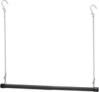 INFLATION Closet Rod With Hangers Adjustable Width (15-50 Inch) Tension for Hanging Clothes Rack, 35 Inch Height, Elegant Bla