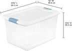 Sterilite 30-Pack Latching Box, Under Bed Storage Bins with Lids, Clear Plastic, 64 Quart - Heavy-Duty Organizing Containers 