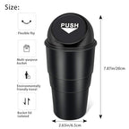 Cup Holder Trash can for car with Lid, Mini Garbage Cans for Back seat Leakproof Vehicle Automotive Cup Holder Car trashcan, Small Trash Bin for Automotive Office Home Kitchen (CARH1347A)