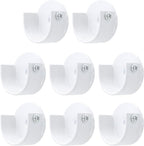 T Tulead U Shape Closet Rod End Supports 1.1-Inch Wardrobe Bracket Aluminum Alloy Shower Rod Holder White, 8PCS with Screws
