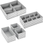 mDesign Soft Fabric Dresser Drawer/Closet Divided Storage Organizer Bins for Nursery - Holds Blankets, Bibs, Socks, Lotion, C