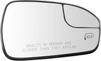 TRQ Passenger Side Mirror Glass Heated Convex Snap-On Compatible with 2013-2020 Ford Fusion FO1325170