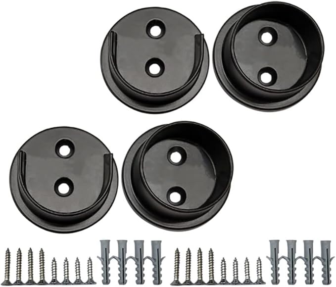 QCAA Extra Heavy Duty Premium Solid Brass Closet Pole Socket Set, 1-1/2 inch, with Stainless Screws, Oil_Rubbed Bronze, 2 Pai