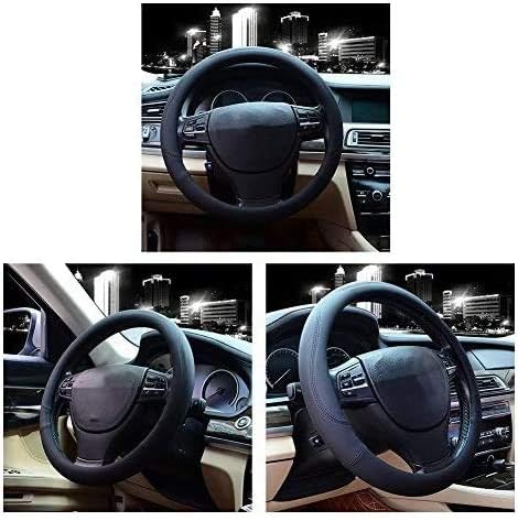 Valleycomfy Microfiber Leather Steering Wheel Cover Large-Size for F150 F250 F350 Ram 4Runner Tacoma Tundra Range Rover Model