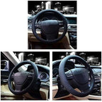 Valleycomfy Microfiber Leather Steering Wheel Cover Large-Size for F150 F250 F350 Ram 4Runner Tacoma Tundra Range Rover Model