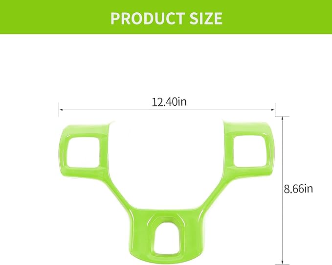 Hoolcar Interior Steering Wheel Cover ABS Trim Compatible with 2010-2017 Dodge RAM Accessories, Light Green
