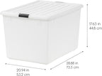 IRIS USA 144 Qt Stackable Plastic Storage Bins with Lids, 3 Pack - BPA-Free, Discreet Organizing Solution, Latches, Durable N