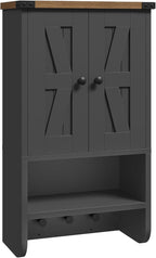MAHANCRIS Bathroom Wall Cabinet, Farmhouse Medicine Cabinet with Adjustable Shelf, 3-Tier Wall-Mounted Storage Cabinet with 3