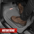 Motor Trend FlexToughXL Floor Mats for Cars Full Set, All-Weather Rubber Automotive Floor Mats, Waterproof Heavy Duty Car Mats, Flexible Floor Liners for Car Truck Van SUV, Car Floor Mats (Gray)