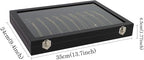 Wudygirl Necklace Organizer 20 Hooks Jewelry Organizer Jewelry Display Stackable Glass Top Lockable Black Velvet Boxes(Neckla