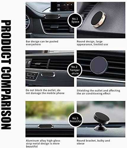 SALEX Flat Magnetic Phone Mount 2 Pack. Silver Cell Phone Holder for Car Dashboard, Wall, Truck. Universal Stick on iPad Wall Magnet Mount Kit for Tablets, Smartphones. Magnetic Phone Mount for iPhone