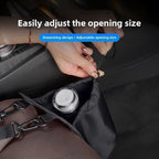 Extra Wide Car Cup Holder Expander - 5.5” Opening & 10” Deep Holds 40oz Tumblers, Soup Thermos & Umbrellas, Adjustable Drawstring Lock, Waterproof Vehicle Organizer