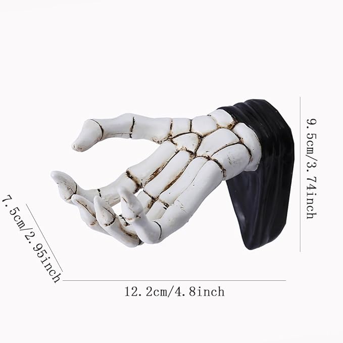 Halloween Skeleton Hand Ring Holder Wall Mounted Key Holder Organizer Multifunctional Wall Hooks for Hanging Keys Jewelry Bra