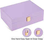 Voova Jewelry Box Organizer for Women Girls, 2 Layer Large Men Jewelry Storage Case, PU Leather Display Jewellery Holder with
