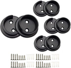 QCAA Heavy Duty Solid Metal Closet Rod Socket Set, 1-3/8'', Oil-Rubbed Bronze, 4 Pair, Made In Taiwan