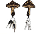 AHANDMAKER 2 Sets Wooden Mushroom Wall Hooks Key Holder, Wall Mounted Mushroom Decor Hanger for Room Keys Home Decor