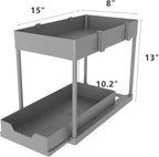 DEKAVA Under Sink Organizer 2 Pack，Bathroom Cabinet Organizer，2 Tier Sliding Cabinet Basket Organizer Drawer, Multi-Purpose B