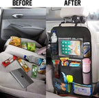 2 Pack Car Backseat Organizer,Kick Mats Back Seat Protector with Touch Screen Tablet Holder,Travel Accessories with 9 Storage Waterproof Pockets