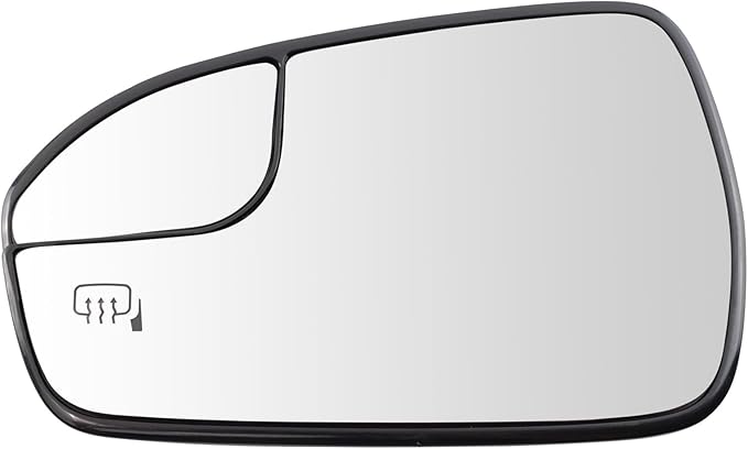 TRQ Driver Side Mirror Glass Heated Snap On Compatible with 2013-2016 Ford Fusion FO1324170