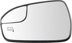 TRQ Driver Side Mirror Glass Heated Snap On Compatible with 2013-2016 Ford Fusion FO1324170