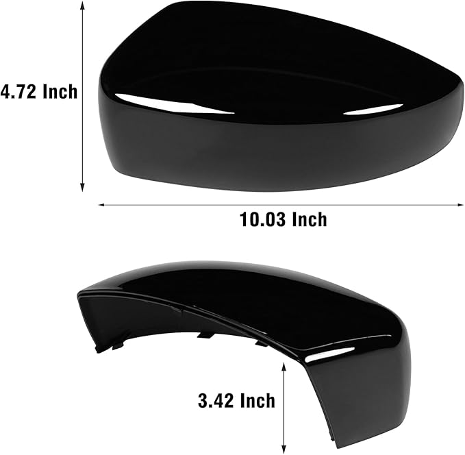 Compatible with Ford Focus Side Mirror Cover 2012-2018, Escape 2013-2016, Left Driver Side RearView Mirror Cap Repalcement WITHOUT Turn Signal Light Replaces for CP9Z-17D743-BA CP9Z17D743BA