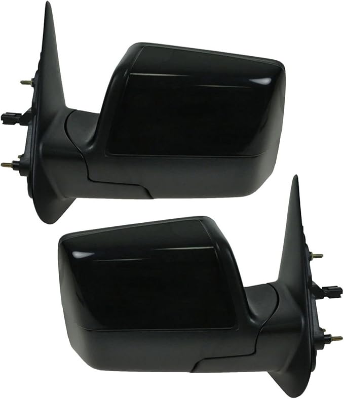TRQ 2 Piece Driver and Passenger Side Mirror Assembly Set Electric Adjustment Non-Heated No Memory Black Compatible with 2006