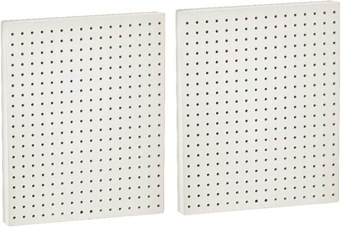 Azar Displays 771620-WHT Plastic Pegboard for Wall Organization - Garage Tool Organizer Wall Mount (Pack of 2) - 1-Sided Dura