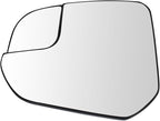 TRQ Driver Side Mirror Glass Heated Snap On Compatible with 2014-2022 Ford Transit Connect FO1324168