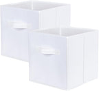 ShellKingdom Storage Bins, Foldable Fabric Storage Cubes and Cloth Organizer Drawer for Closet and Toys, 2 Pack (White)