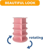 SpaceAid 4 Tier Rotating Shoe Rack Tower, Spinning Shoe Display Lazy Susan, Revolving 360 Shoe Rack Storage Round Carousel, V