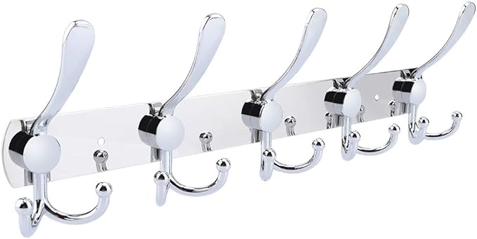 Stainless Steel Wall Hooks for Clothes, Multifunctional Towel Hat Rack Organizer, Wall Mounted Coat Rack Durable Hangers for 