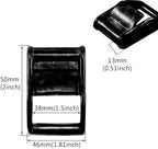 NRC&XRC 2 Pack Stainless Steel Black Lock Slider Buckles,Heavy Strap Release Buckle Adjustable Metal Buckle Fasteners (1inch 